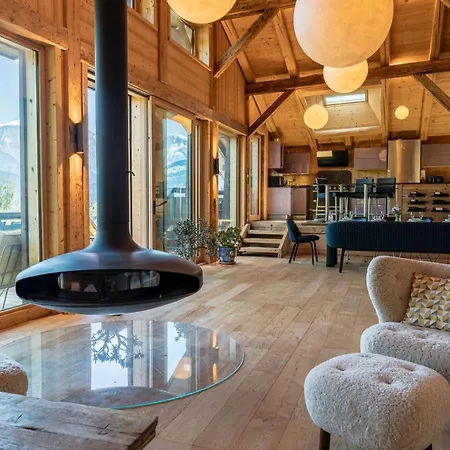 木屋 La Ferme Des Seugets, Chic & Authenticite, Vue Montblanc 孔布卢